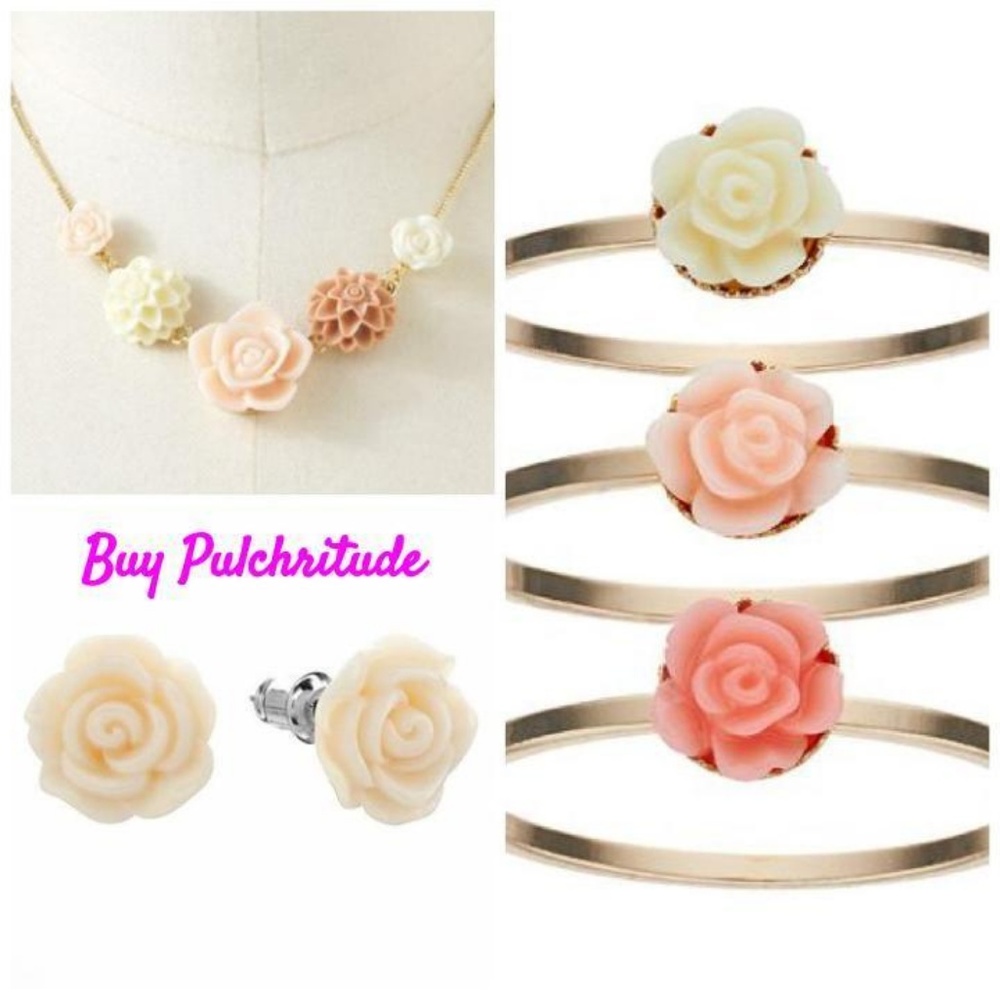 LC Lauren Conrad Pastel Rose Jewelry Set 3 PC NWT